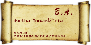 Bertha Annamária névjegykártya
